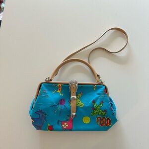 Vintage Southwestern Purse Buffalo Tribal Print T Cappelli Plano Texas Western